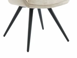 Online Maison Céphy Conjunto de 2 sillas giratorias con reposabrazos en tela y metal negro - - GULSUN Beige