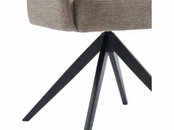 Best Vente-unique Conjunto de 6 sillas pivotantes Con reposabrazos de tela y metal - Gris - KONYA Topo