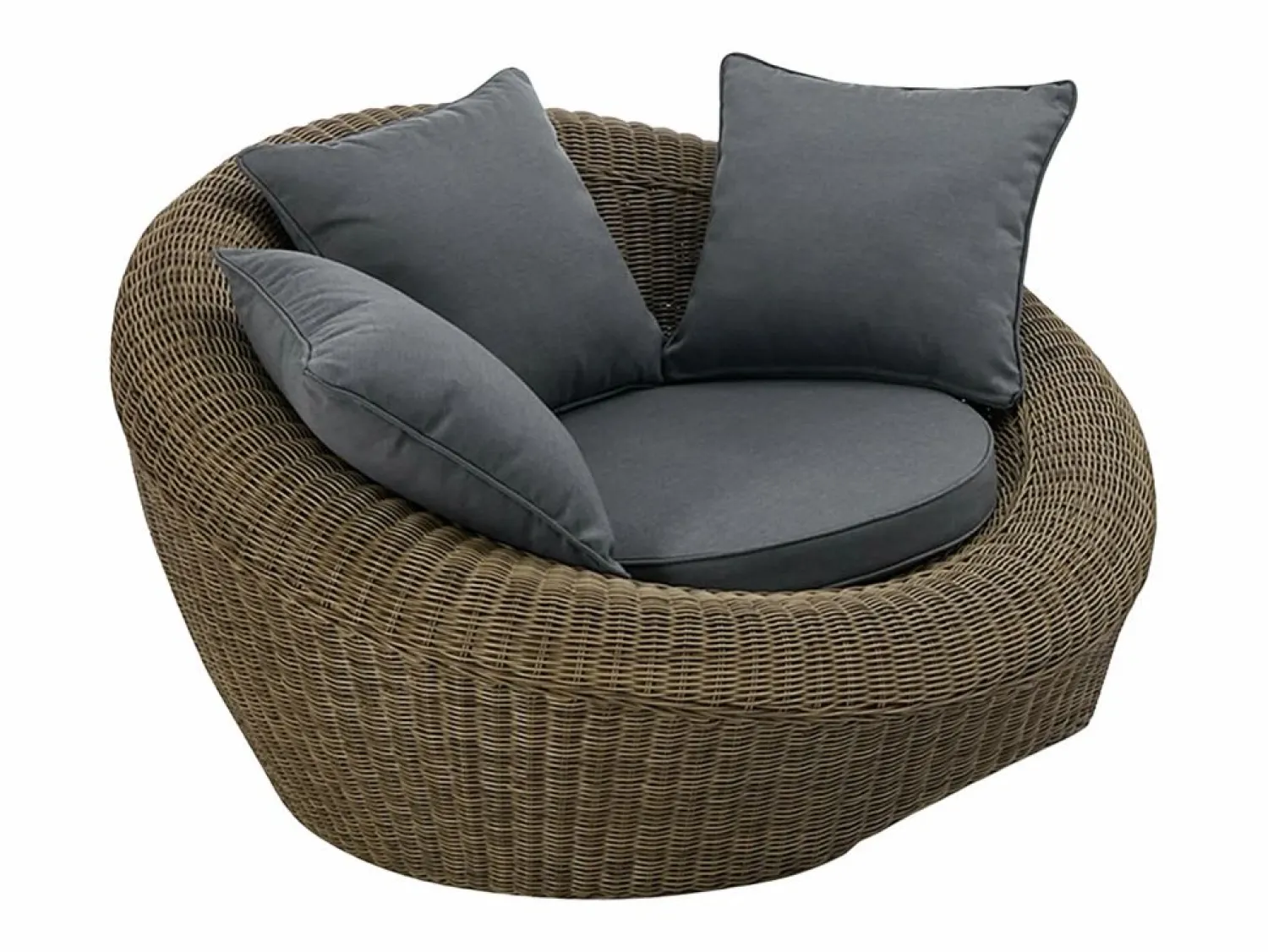 Discount Conjunto de 2 sillones de jardín de resina trenzada natural oscuro - WHITEHEAVEN de Salones De Jardín