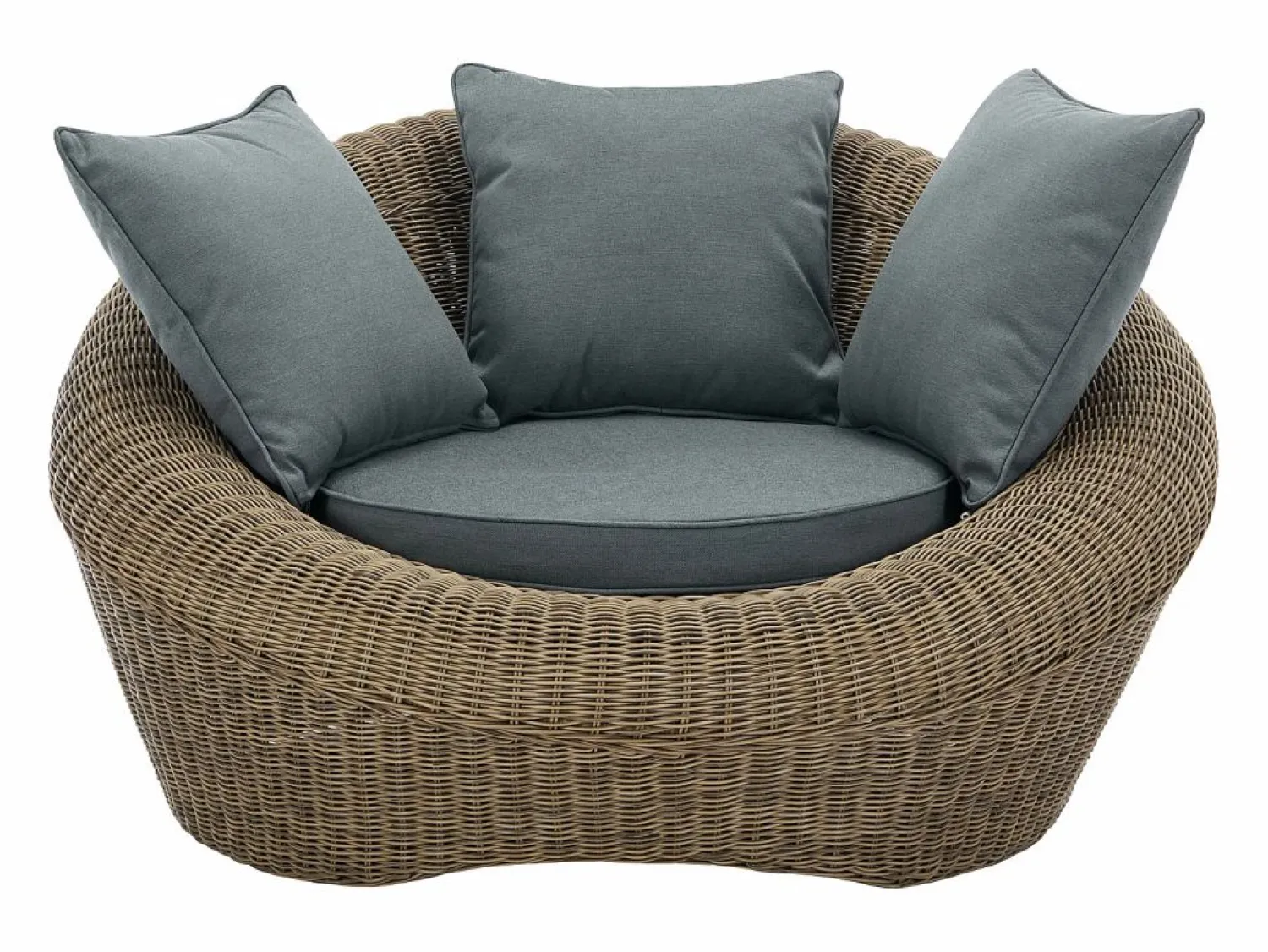 Discount Conjunto de 2 sillones de jardín de resina trenzada natural oscuro - WHITEHEAVEN de Salones De Jardín