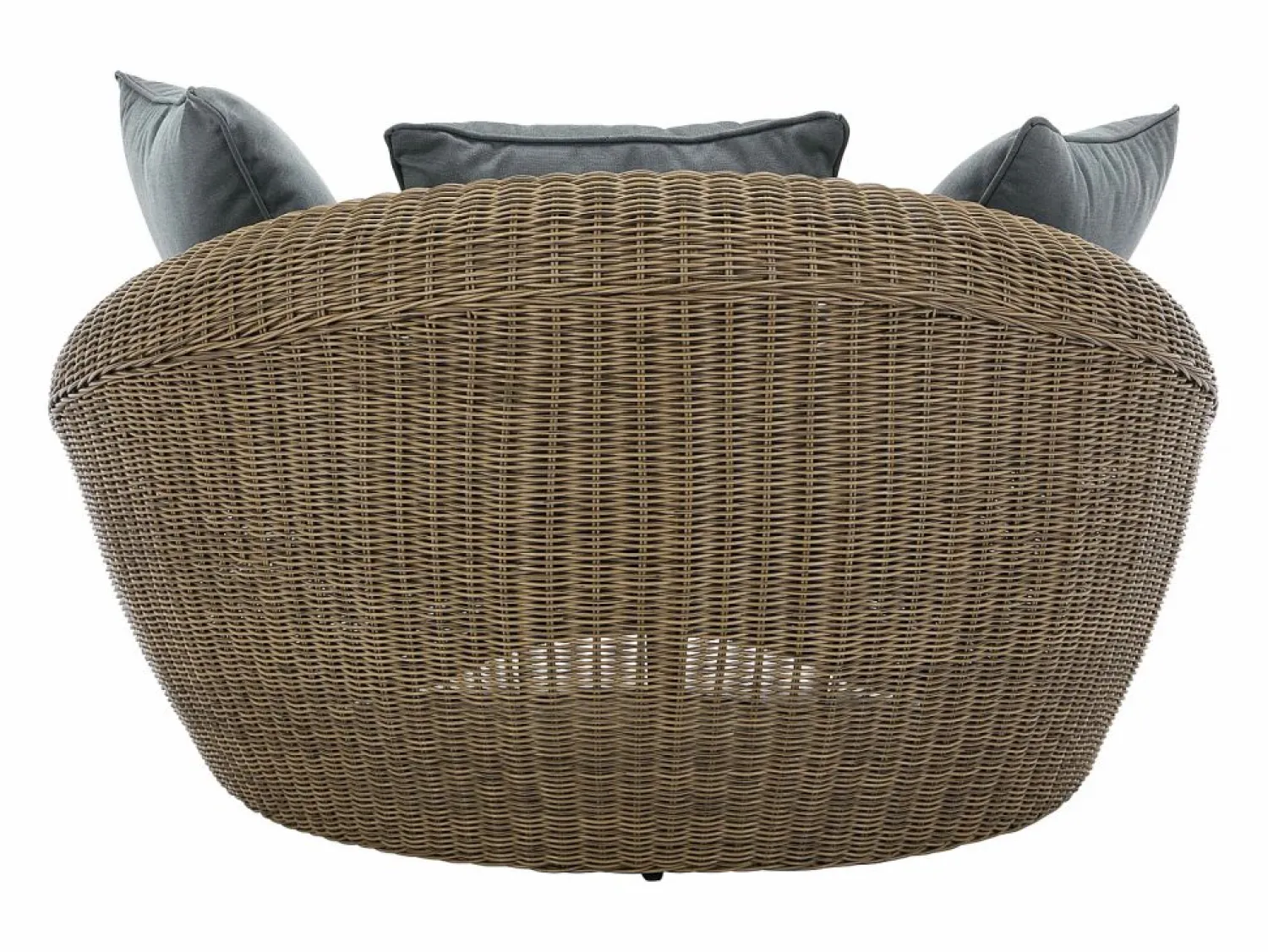 Discount Conjunto de 2 sillones de jardín de resina trenzada natural oscuro - WHITEHEAVEN de Salones De Jardín