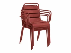 New Conjunto de 2 sillones de jardín apilables de metal - - MIRMANDE de Comedores De Jardín