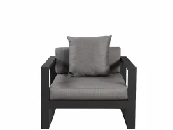 Hot Conjunto de 2 sillones de jardín de aluminio - antracita - MOLOKAI Salones De Jardín