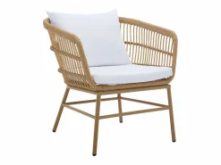 Sale Conjunto de 2 sillones de jardín de resina trenzada - Natural claro - LOUSINI de Salones De Jardín