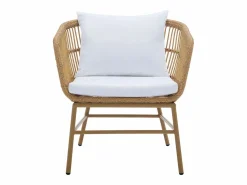 Sale Conjunto de 2 sillones de jardín de resina trenzada - Natural claro - LOUSINI de Salones De Jardín