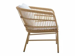 Sale Conjunto de 2 sillones de jardín de resina trenzada - Natural claro - LOUSINI de Salones De Jardín