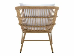 Sale Conjunto de 2 sillones de jardín de resina trenzada - Natural claro - LOUSINI de Salones De Jardín