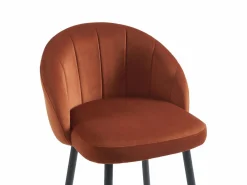Vente-unique Conjunto de 2 taburetes de bar de terciopelo y metal - - ELIRAM Terracota