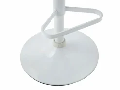 Hot Conjunto de 2 taburetes de bar en tela y metal blanco - Altura regulable - - DORALIZ Muebles De Bar|Taburete Alto