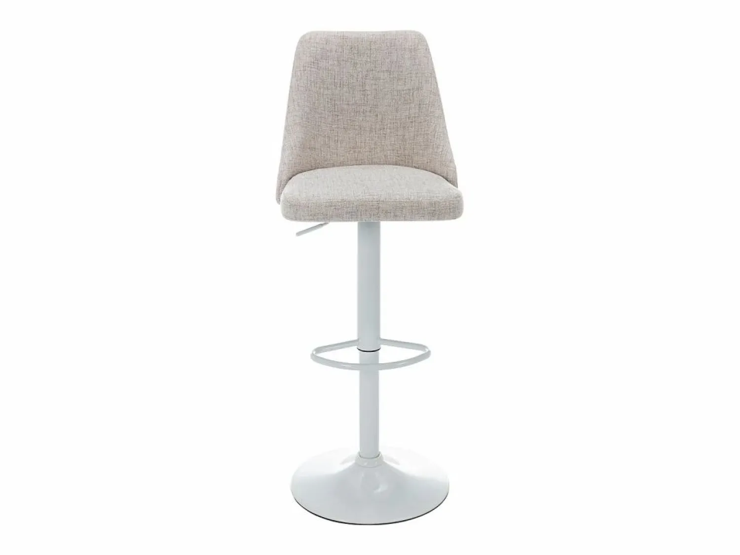 Clearance Conjunto de 2 taburetes de bar de tela y metal blanco - Beige - KIYOLA Muebles De Bar|Taburete Alto