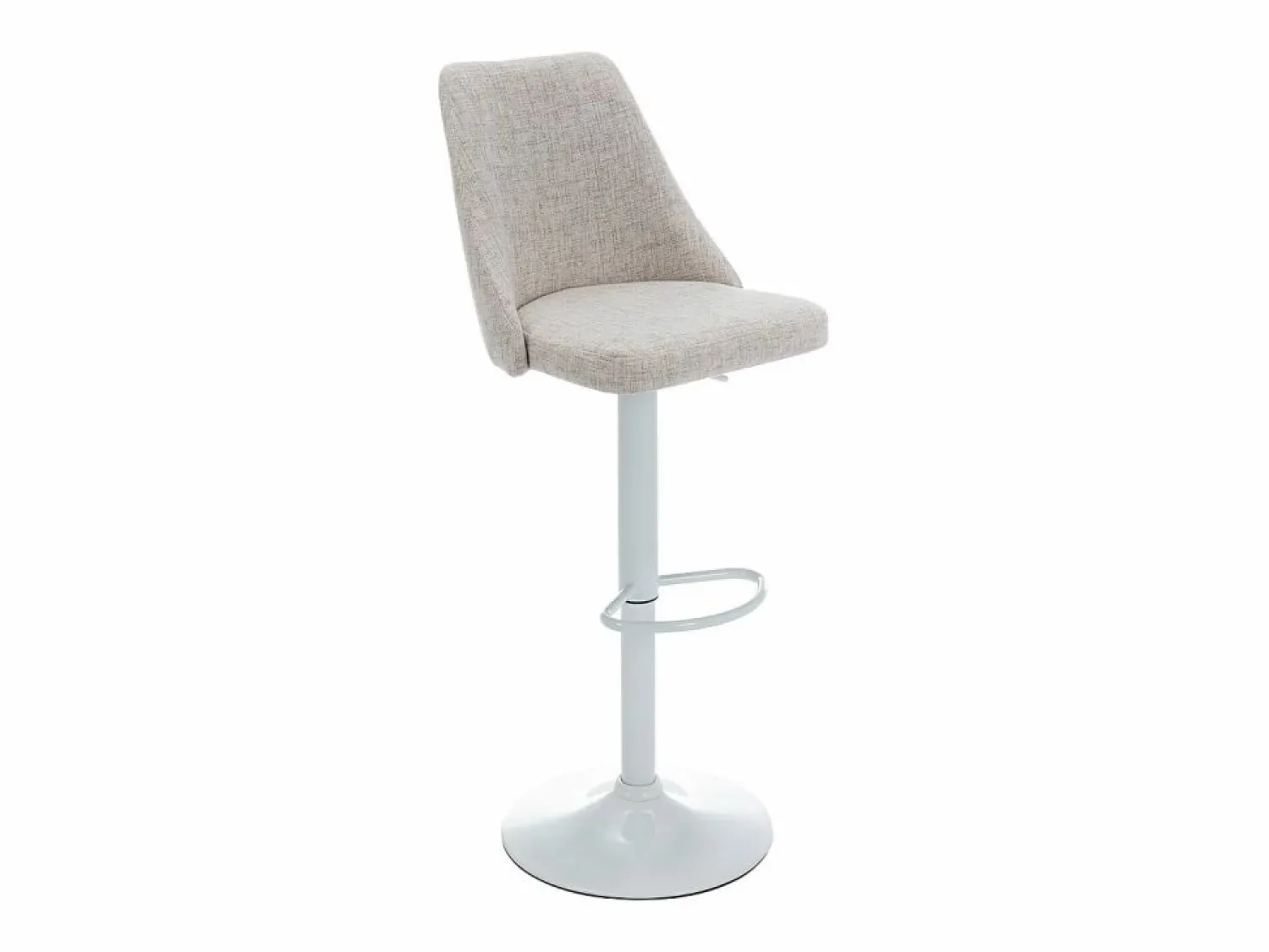 Clearance Conjunto de 2 taburetes de bar de tela y metal blanco - Beige - KIYOLA Muebles De Bar|Taburete Alto