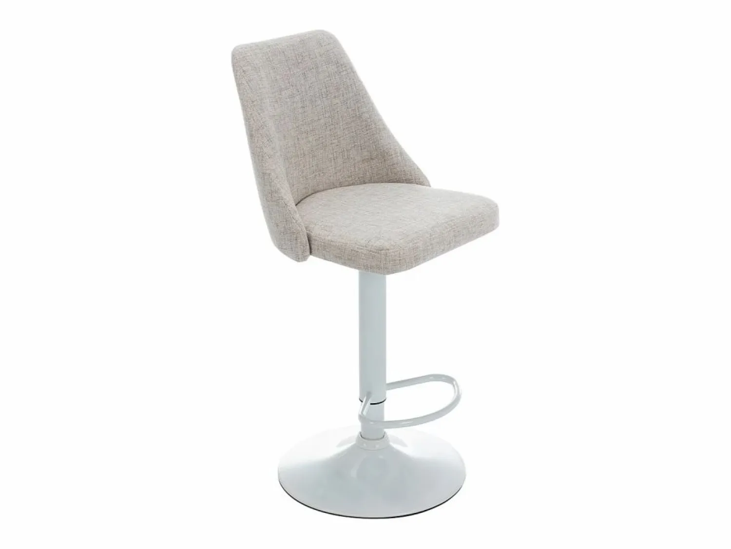 Clearance Conjunto de 2 taburetes de bar de tela y metal blanco - Beige - KIYOLA Muebles De Bar|Taburete Alto