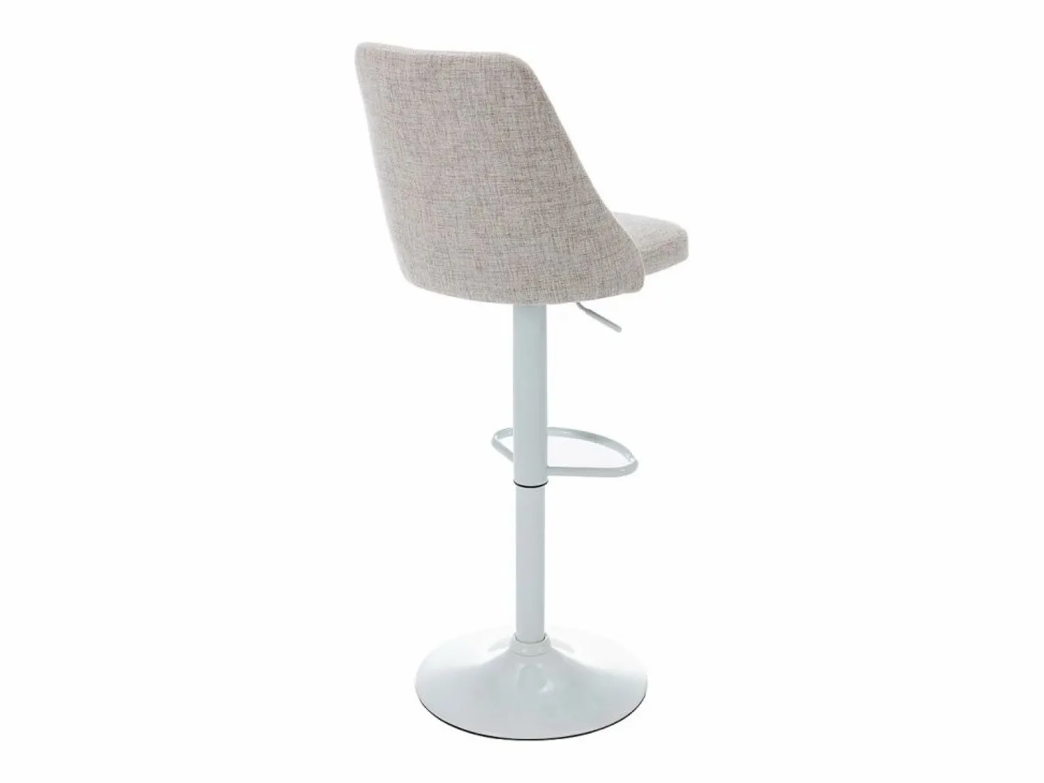 Clearance Conjunto de 2 taburetes de bar de tela y metal blanco - Beige - KIYOLA Muebles De Bar|Taburete Alto