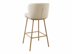 Vente-unique Conjunto de 2 taburetes de bar en tela texturizada y metal con efecto madera - y Natural - SENORASE