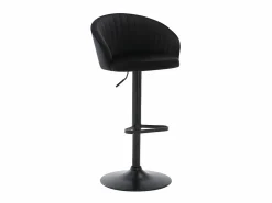 Discount Vente-unique Conjunto de 2 taburetes de bar - Terciopelo y metal - - DORALIZ Negro