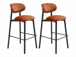 Discount Conjunto de 2 taburetes de terciopelo y metal negro - - LAKABI Muebles De Bar|Taburete Alto