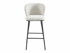 Online Conjunto de 2 taburetes de bar en tela bouclé y metal - - SENORASE Muebles De Bar|Taburete Alto