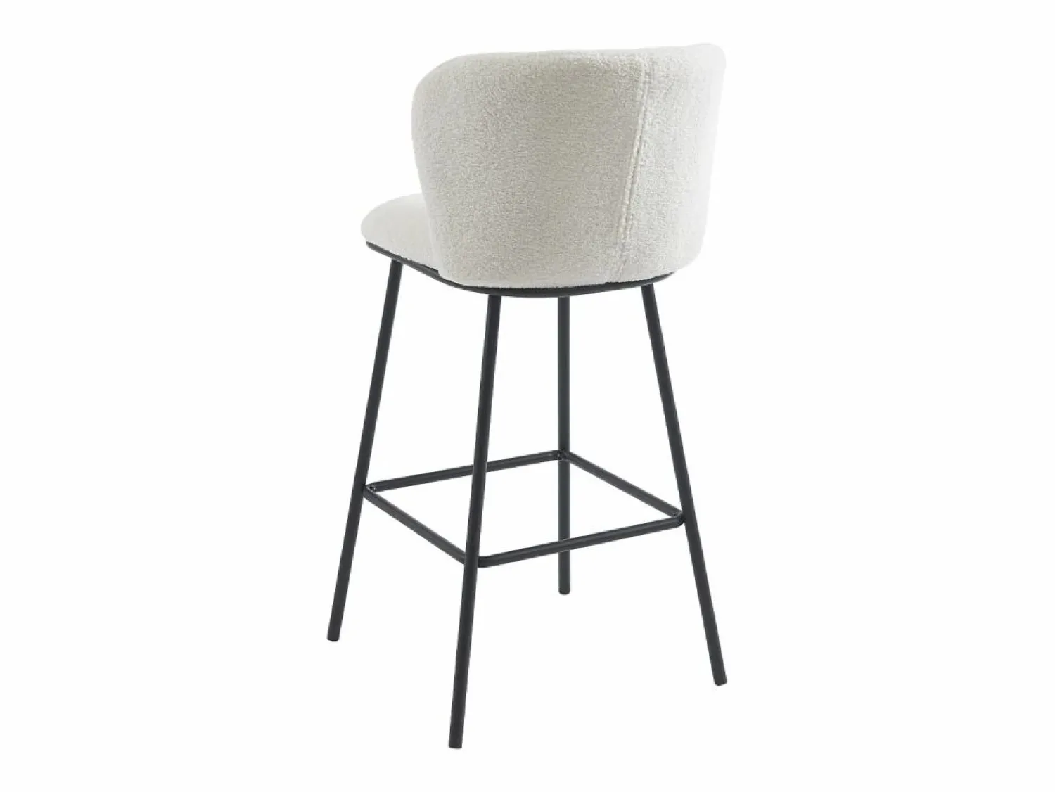 Online Conjunto de 2 taburetes de bar en tela bouclé y metal - - SENORASE Muebles De Bar|Taburete Alto