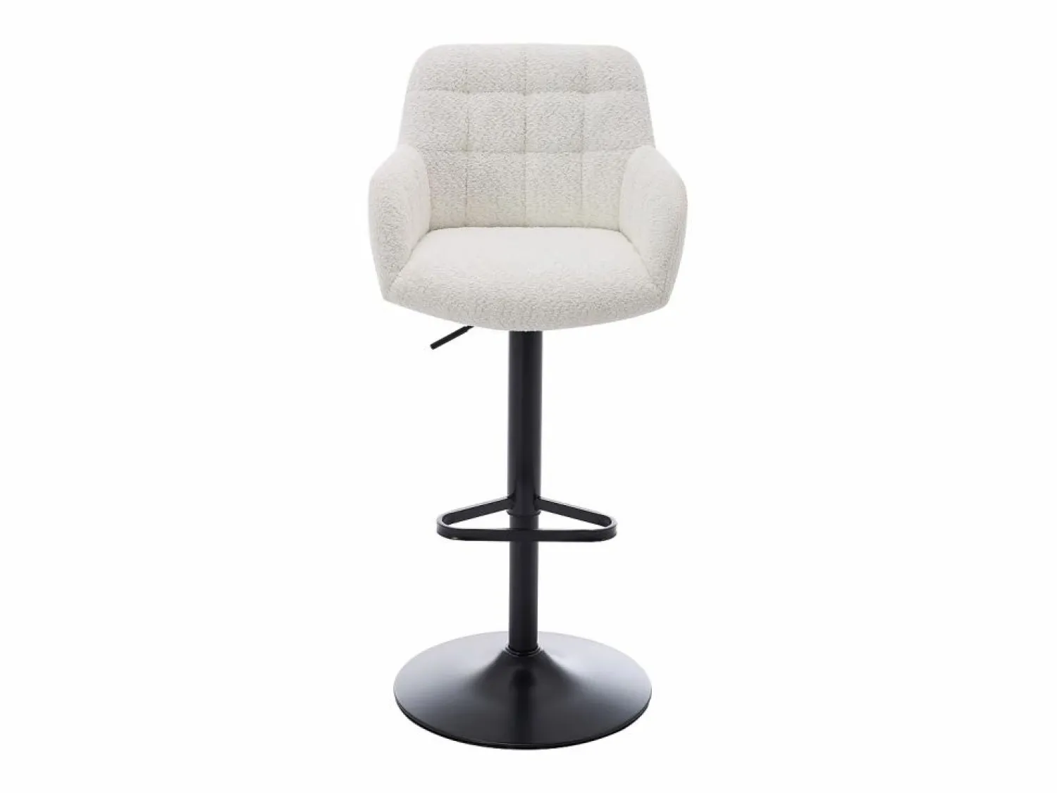 Hot Vente-unique Conjunto de 2 taburetes de bar de tela rizada y metal - Altura ajustable - - PEGA Blanco