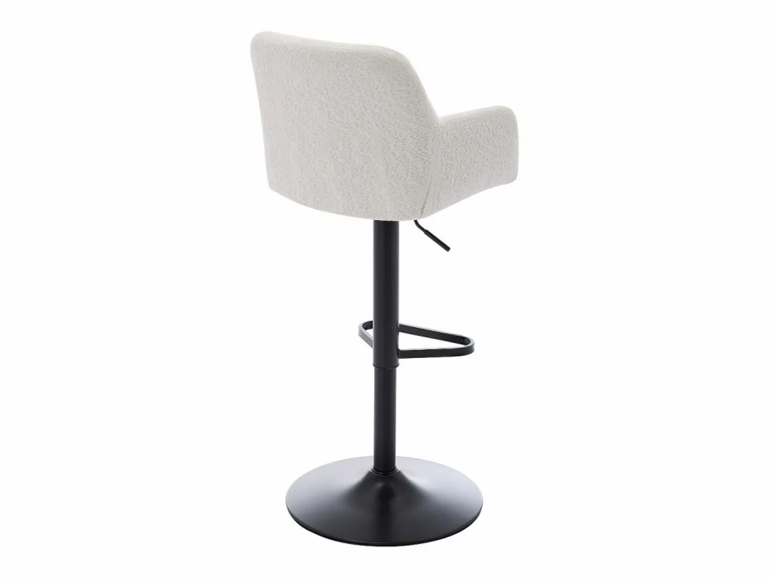 Hot Vente-unique Conjunto de 2 taburetes de bar de tela rizada y metal - Altura ajustable - - PEGA Blanco