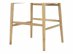 Vente-unique Conjunto de 2 taburetes de bar de teca y mimbre - Natural - POGIANA