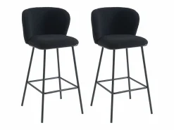 Vente-unique Conjunto de 2 taburetes de bar de felpa y metal - - SENORASE