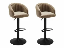 Online Conjunto de 2 taburetes de bar - Tela y metal - - DORALIZ Muebles De Bar|Taburete Alto
