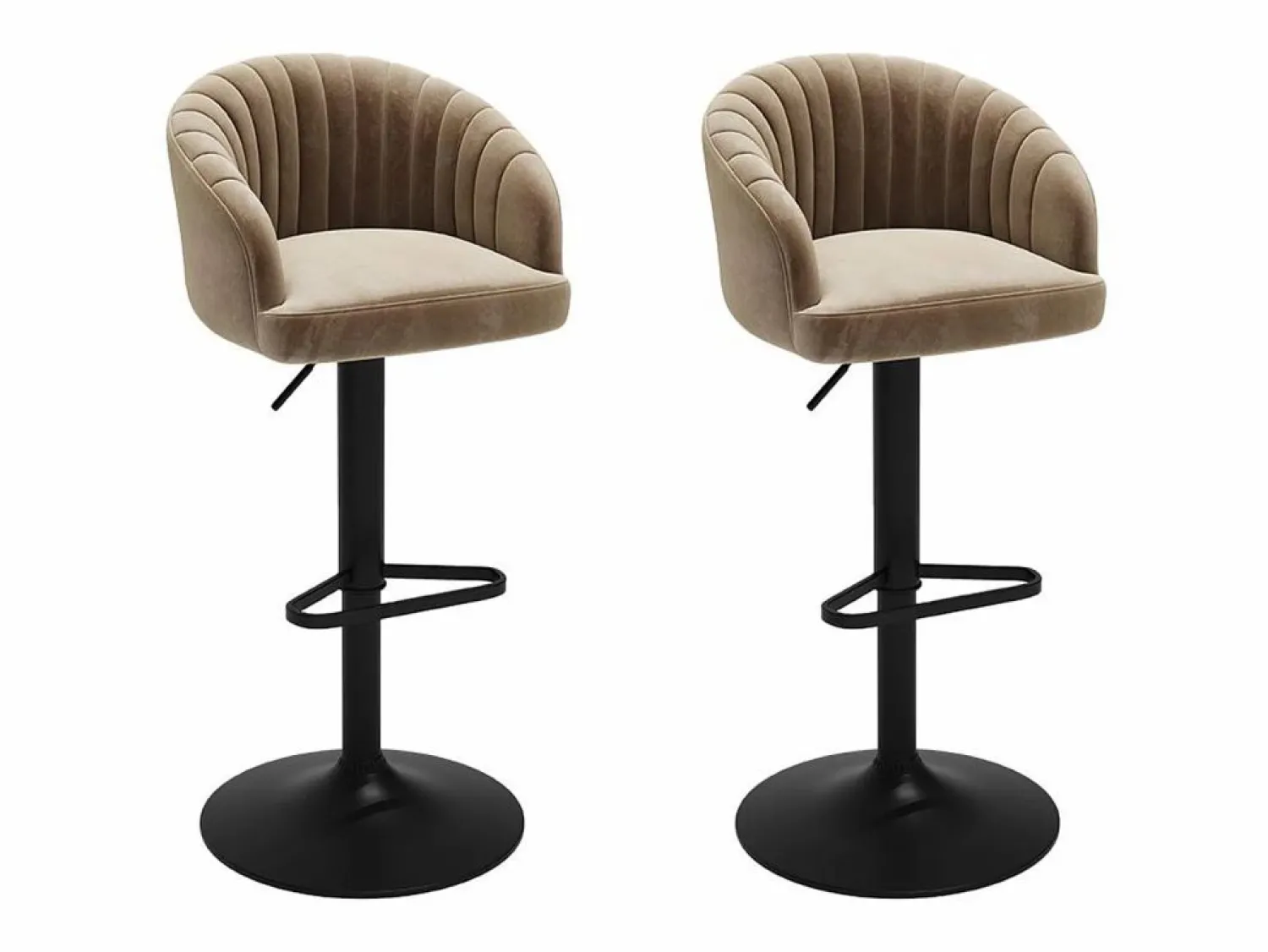 Online Conjunto de 2 taburetes de bar - Tela y metal - - DORALIZ Muebles De Bar|Taburete Alto