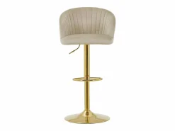 Vente-unique Conjunto de 2 taburetes de bar de terciopelo y metal - Altura regulable - - DORALIZ