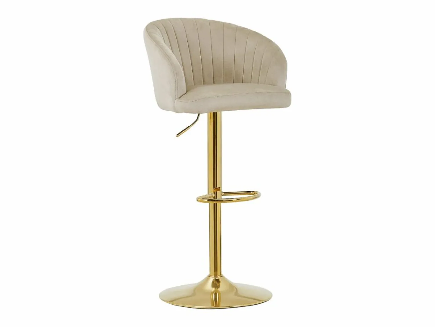 Vente-unique Conjunto de 2 taburetes de bar de terciopelo y metal - Altura regulable - - DORALIZ