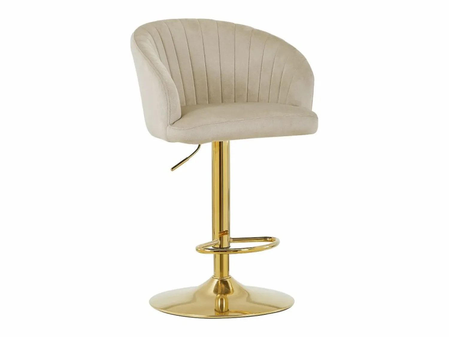 Vente-unique Conjunto de 2 taburetes de bar de terciopelo y metal - Altura regulable - - DORALIZ