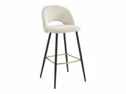Clearance Conjunto de 2 taburetes de bar de pana y metal - - FINCHY by Pascal Morabito Muebles De Bar|Taburete Alto