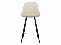 Vente-unique Conjunto de 2 taburetes de bar de terciopelo acanalado y metal negro - - MASURIE