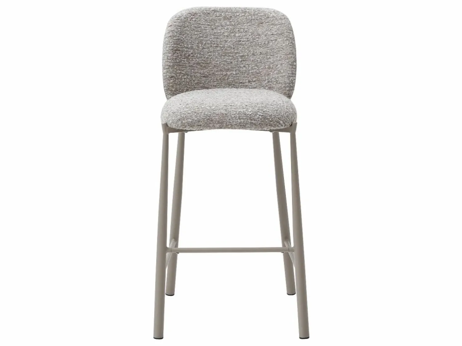 Outlet Conjunto de 2 taburetes en tela texturizada y metal topo - - JIZAK Muebles De Bar|Taburete Alto