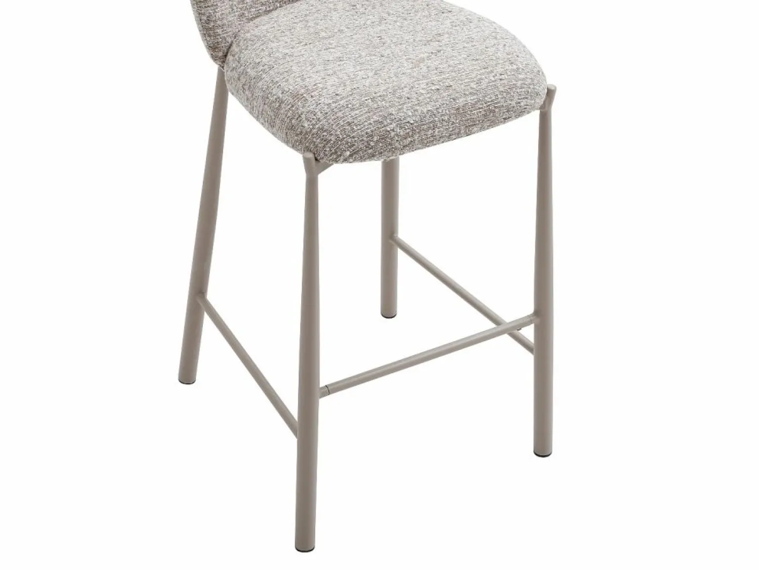 Outlet Conjunto de 2 taburetes en tela texturizada y metal topo - - JIZAK Muebles De Bar|Taburete Alto