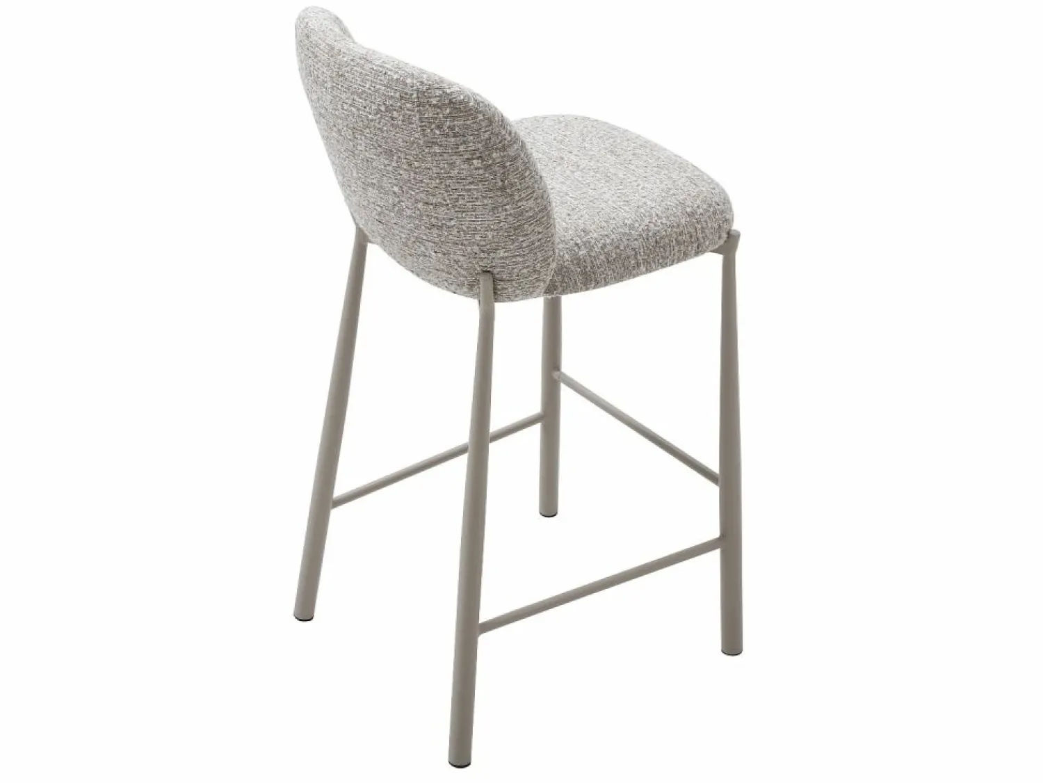 Outlet Conjunto de 2 taburetes en tela texturizada y metal topo - - JIZAK Muebles De Bar|Taburete Alto