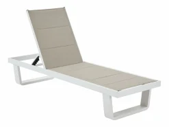 MYLIA Conjunto de 2 tumbonas de aluminio y textilene - y blanco - NABUNA de