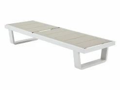 MYLIA Conjunto de 2 tumbonas de aluminio y textilene - y blanco - NABUNA de