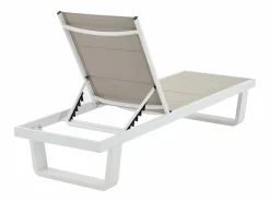 MYLIA Conjunto de 2 tumbonas de aluminio y textilene - y blanco - NABUNA de