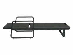 MYLIA Conjunto de 2 tumbonas de aluminio y textilene - Antracita - KILA de Gris antracita