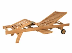 Hot Conjunto de 2 tumbonas multiposiciones de teca - Natural claro - BYBLOS II de Tumbona