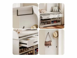 Conjunto de armario 6 en 1 con espejo y zapatero abierto, 104 x 35 x 180 cm Armario De Entrada