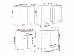 vidaxl Conjunto de armarios de cocina Lyon 4 pcs Roble ahumado