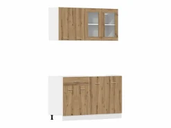 vidaxl Conjunto de armarios de cocina de 4 piezas "Lyon" de en madera de ingeniería de roble artesanal