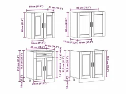 Outlet Conjunto de armarios de cocina de 4 piezas 