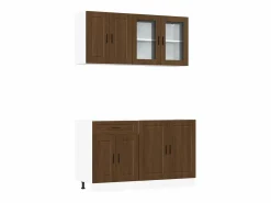 Outlet vidaxl Conjunto de armarios de cocina de 4 piezas "Porto" de en madera de ingeniería de roble marrón Marru00f3n
