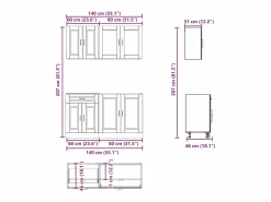 Outlet vidaxl Conjunto de armarios de cocina de 4 piezas 