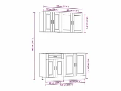 Outlet vidaxl Conjunto de armarios de cocina de 4 piezas 