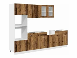 vidaxl Conjunto de armarios de cocina de 7 piezas "Lyon" de, madera de ingeniería envejecida