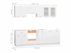 vidaxl Conjunto de armarios de cocina de 8 piezas "Lyon" de madera de ingeniería blanca